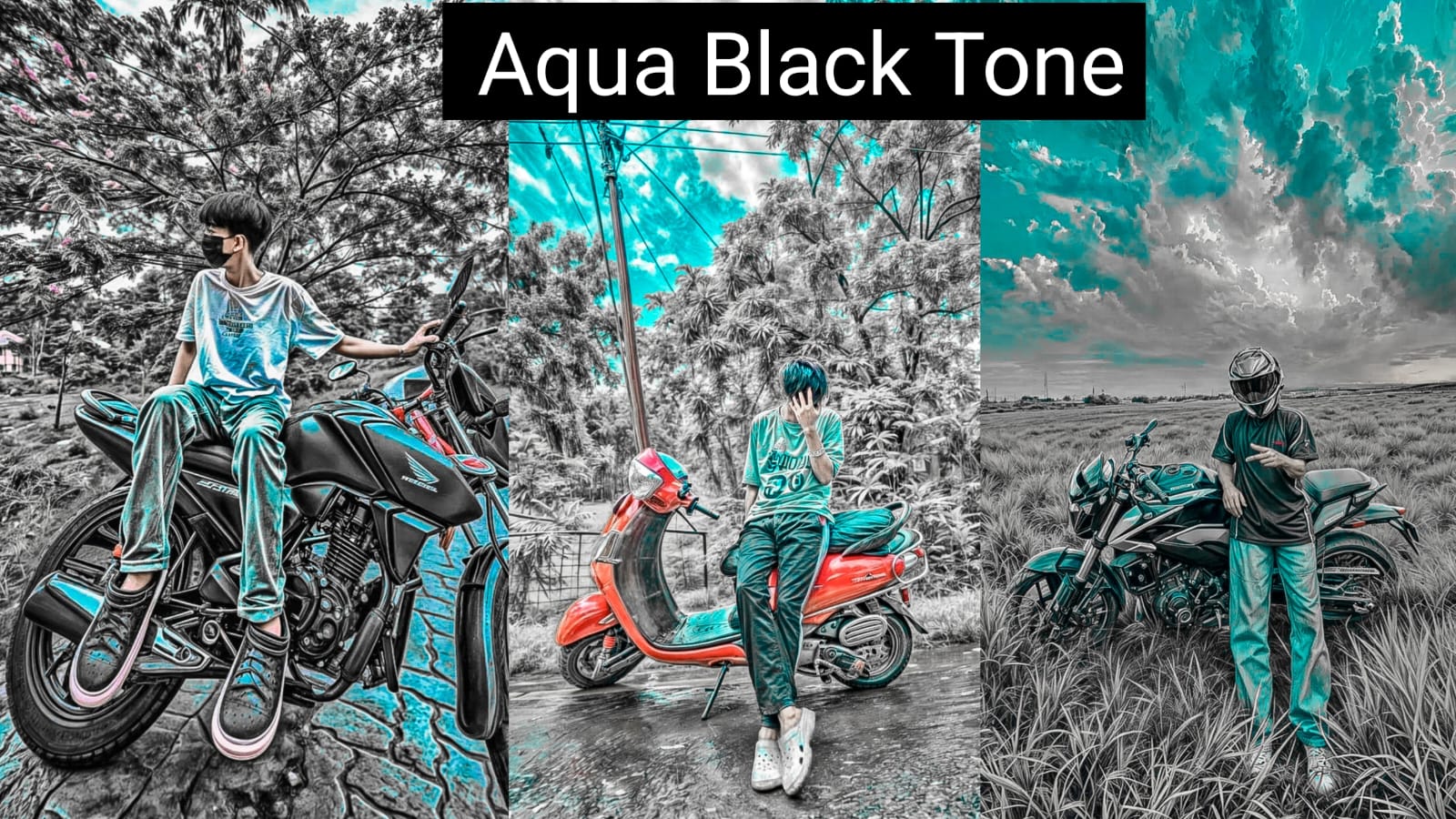 Aqua and Black Tone Lightroom Photo Editing